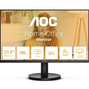 AOC 24B3HA2 23.8 Inch Full HD IPS Monitor, WLED, VGA, HDMI, Speakers, VESA, 100Hz, 1ms, Speakers, Internal PSU - Image 2