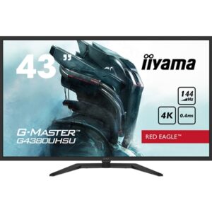 iiyama G-Master G4380UHSU-B1 Red Eagle 43 Inch 4K Gaming Monitor, Black, VA panel, 144hz, 0.4ms, FreeSync, HDMI, DisplayPort, USB Hub, Int PSU, Speakers, VESA - Image 2