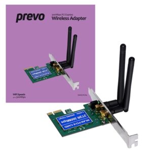 Prevo 300mbps N300 PCI Express Wireless Adapter with Additional Low Profile Bracket - Image 2