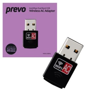 Prevo USBW5 600Mbps AC600 Dual Band USB Wireless AC Network Adapter - Image 2