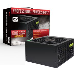 EVO LABS BR600-12BL 600W PSU,120mm Black Silent Fan with Improved Ventilation, Non Modular, High-Efficiency, PFC Certified, CE Compliant, Retail Packaged - Image 3