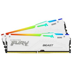 Kingston FURY Beast White RGB Kit, 32 GB (2 x 16GB), DDR5, 5600MHz, Unbuffered, 288-pin, DIMM, CL36, 1.25v - Image 3