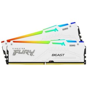 Kingston FURY Beast White RGB Kit, 32 GB (2 x 16GB), DDR5, 5600MHz, Unbuffered, 288-pin, DIMM, CL36, 1.25v - Image 2