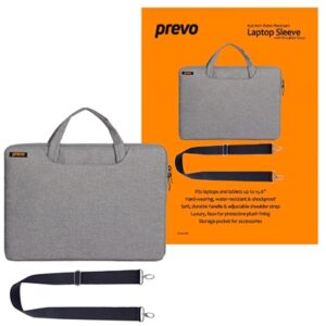 Prevo 15.6 Inch Laptop Bag, Cushioned Lining, With Shoulder Strap, Light Grey - Image 2