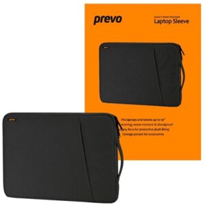 Prevo 14 Inch Laptop Sleeve, Side Pocket, Cushioned Lining, Black - Image 2