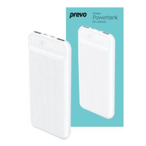 Prevo SP3012 Power bank,10000mAh Portable Fast Charging for Smart Phones, Tablets and Other Devices, Slim Design, Dual-Port with USB Type-C and Micro USB Connection, White - Image 3