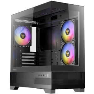 ANTEC CX500M Micro Tower Gaming Case, Black, 2  x USB 3.0 / 1 x USB Type-C, Tempered Glass Side Panel, Micro-ATX/ITX - Image 2