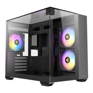 Antec CX600M Trio ARGB Mini Tower Gaming Case, Black, Tempered Glass Panels, Dual Chamber Design, Vertical Cooling, Pre-Installed ARGB Fans, Water Cooling Support, - Image 2