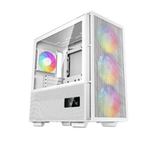 DeepCool CH560 Digital, White, Mid Tower Gaming Case, Tempered Glass, 4x ARGB Fans, E-ATX/ATX/MicroATX - Image 3