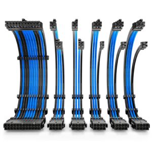 Antec Black/Blue PSU Extension Cable Kit - 6 Pack (1x 24 Pin, 2x 4+4 Pin, 3x 6+2 Pin) - Image 3