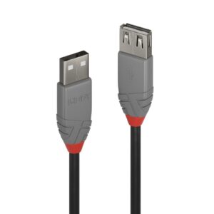 Lindy 36701 0.5m USB-A (M) 2.0 To USB-A (F) 2.0 Anthra Line 480Mbps Extension Cable - Black - Image 3