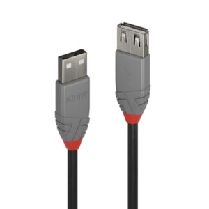 Lindy 36701 0.5m USB-A (M) 2.0 To USB-A (F) 2.0 Anthra Line 480Mbps Extension Cable - Black - Image 2