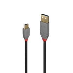 Lindy 36886 1m USB-A (M) 2.0 To USB-C (M) 2.0 Anthra Line 480Mbps Cable - Black - Image 2