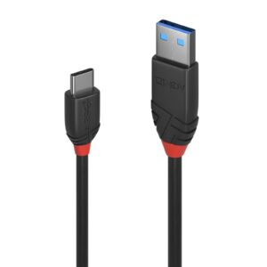 Lindy 36915 0.5m USB-A (M) 3.2 To USB-C (M) 3.2 Black Line 10Gbps Cable - Black - Image 3