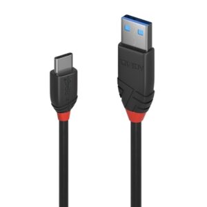 Lindy 36915 0.5m USB-A (M) 3.2 To USB-C (M) 3.2 Black Line 10Gbps Cable - Black - Image 2