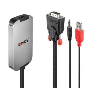 Lindy 38296 0.18m VGA & Audio (M) To HDMI (F) 1.2 USB Powered 1920x1080@60Hz Adapter Cable - Black - Image 3