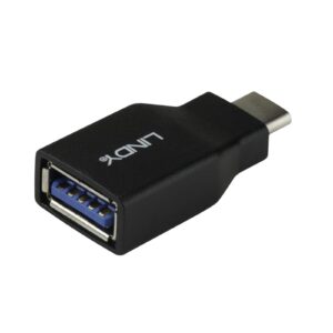 LINDY 41899 USB Adapter, USB 3.2 Type-C (M) to USB 3.2 Type-A (F), Adapter, Black, Supports Data Transfer Speeds up to 10Gbps, Robust PVC Housing & Nickel Connectors, Retail Polybag Packaging - Image 3