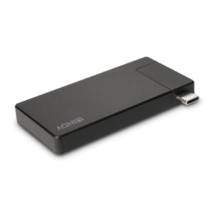 LINDY 43336 USB-C Laptop Micro Docking Station with 1 x HDMI (F) 1 x USB Type-A (F) & USB Type-C Featuring Power Delivery 3.0 Capable up to 100W for Pass-Through Charging, Supports HDMI Resolutions up to 4K 3840x2160@60Hz - Image 3