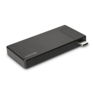 LINDY 43336 USB-C Laptop Micro Docking Station with 1 x HDMI (F) 1 x USB Type-A (F) & USB Type-C Featuring Power Delivery 3.0 Capable up to 100W for Pass-Through Charging, Supports HDMI Resolutions up to 4K 3840x2160@60Hz - Image 2