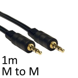 3.5mm (M) Stereo Plug to 3.5mm (M) Stereo Plug 1m Black OEM Cable - Image 3