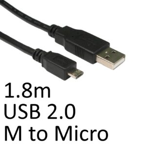 USB 2.0 A (M) to USB 2.0 Micro B (M) 1.8m Black OEM Data Cable - Image 3