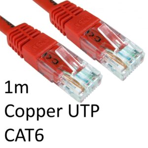 RJ45 (M) to RJ45 (M) CAT6 1m Red OEM Moulded Boot Copper UTP Network Cable - Image 3