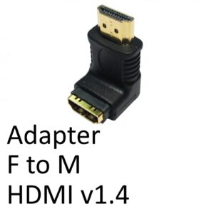 HDMI 1.4 (F) to HDMI 1.4 (M) Black OEM Right Angled Adapter - Image 3