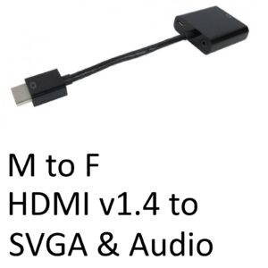 HDMI 1.4 (M) to SVGA & Audio (F) Black OEM Converter Adapter - Image 3