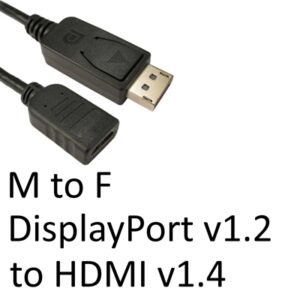 DisplayPort 1.2 (M) to HDMI 1.4 (F) Black OEM Converter Adapter - Image 2