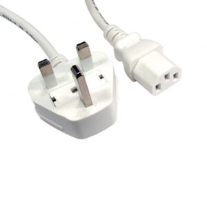 UK Mains to IEC C13 Kettle 1.8m White OEM Power Cable - Image 2