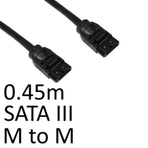 Locking SATA III (M) to Locking SATA III (M) 0.45m Black OEM Internal Data Cable - Image 2