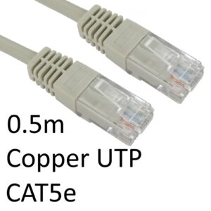 RJ45 (M) to RJ45 (M) CAT5e 0.5m Grey OEM Moulded Boot Copper UTP Network Cable - Image 3