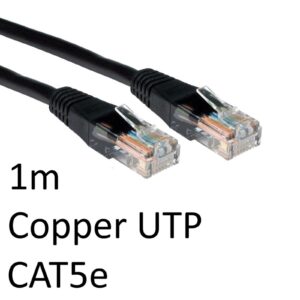 RJ45 (M) to RJ45 (M) CAT5e 1m Black OEM Moulded Boot Copper UTP Network Cable - Image 3