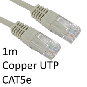 RJ45 (M) to RJ45 (M) CAT5e 1m Grey OEM Moulded Boot Copper UTP Network Cable - Image 2