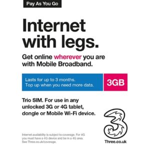 Three 3G 4G & 5G-Ready 3GB Prepaid Mobile Broadband Trio SIM Card - Image 3