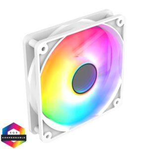 CIT Halo 120mm Infinity ARGB White 4-Pin PWM High-Performance PC Cooling Fan with Addressable RGB Lighting and Superior Airflow - Image 2