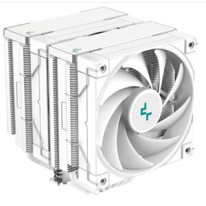 DeepCool AK620 WH Fan CPU Cooler, Universal Socket, Dual Powerful 120mm FDB PWM White Fans, 1850RPM, 6 Heat Pipes, 260W Heat Dissipation Power, Unique Matrix Fin Design, White Edition, - Image 3