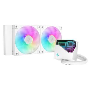 DeepCool LT240 Liquid CPU Cooler, 240mm Radiator, Dual 120mm ARGB Fans, Infinity Mirror Top Cap, Silent Operation, Anti-Leak Tech, White - Image 3