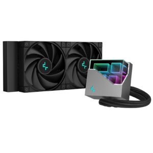 DeepCool LT520 AiO Liquid CPU Cooler, Universal Socket, 240mm Radiator, PWM 2250RPM FK120 Performance Black Fans, Addressable RGB LED Lighting Infinity Mirror Pump Head - Image 3