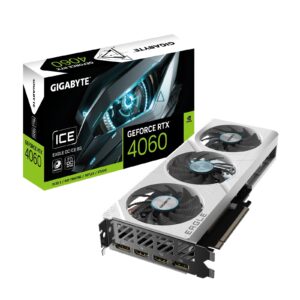 Gigabyte NVIDIA GeForce RTX 4060 EAGLE OC ICE 8G Graphics Card, 8GB GDDR6, 3072 CUDA Cores, 2505 MHz Core Clock, Triple Fan, White, 2x DisplayPorts / 2x HDMI Ports - Image 3