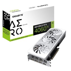 Gigabyte NVIDIA GeForce RTX 4060 Ti AERO OC 8G Graphics Card, 8GB GDDR6, 4352 CUDA Cores, 2580 MHz Core Clock, Triple Fan, White, RGB, 2x DisplayPorts / 2x HDMI Ports - Image 3