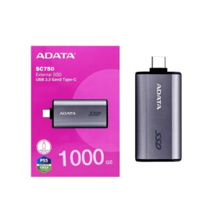 ADATA SC750 1TB USB-C Portable SSD USB 3.2 Gen 2 Up to 1000 MB/s Black Titanium Compatible with Windows, iOS, Android, PlayStation, XBox & Handheld Consoles - Image 3