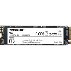 Patriot P300 (P300P1TBM28) 1TB NVMe SSD, M.2 Interface, PCIe Gen3, 2280, Read 2100MB/s, Write 1650MB/s, 3 Year Warranty - Image 2