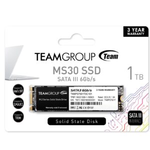 Team MS30 1TB M.2 Sata (TM8PS7001T0C101) 1TB, M.2 Sata Interface, PCIe Gen3, Read 530MB/s, Write 480MB/s, 3 Year Warranty - Image 3