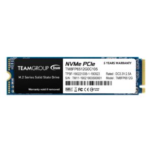 Team MP33 (TM8FP6512G0C101) 512GB NVMe SSD, M.2 Interface, PCIe Gen3, 2280, Read 1600MB/s, Write 1000MB/s, 3 Year Warranty - Image 3