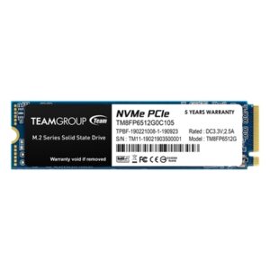 Team MP33 (TM8FP6512G0C101) 512GB NVMe SSD, M.2 Interface, PCIe Gen3, 2280, Read 1600MB/s, Write 1000MB/s, 3 Year Warranty - Image 2