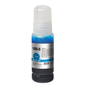 InkLab 103 Epson Compatible EcoTank Cyan ink bottle - Image 2