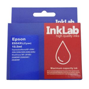 InkLab 604 Epson Compatible Cyan Replacement Ink - Image 3