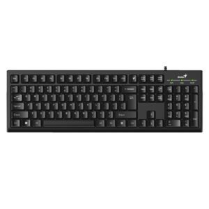 Genius KB-100 Wired Smart Keyboard, USB Plug and Play, Customizable Function Keys, Multimedia, Full Size UK Layout Design for Home or Office, Black - Image 2