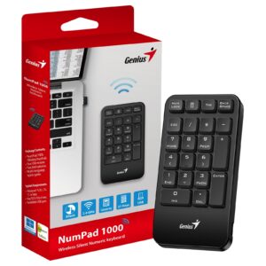 Genius NumPad 1000 2.4GHz Wireless Numeric Keypad Portable Numberpad with Palm Rest - Image 3